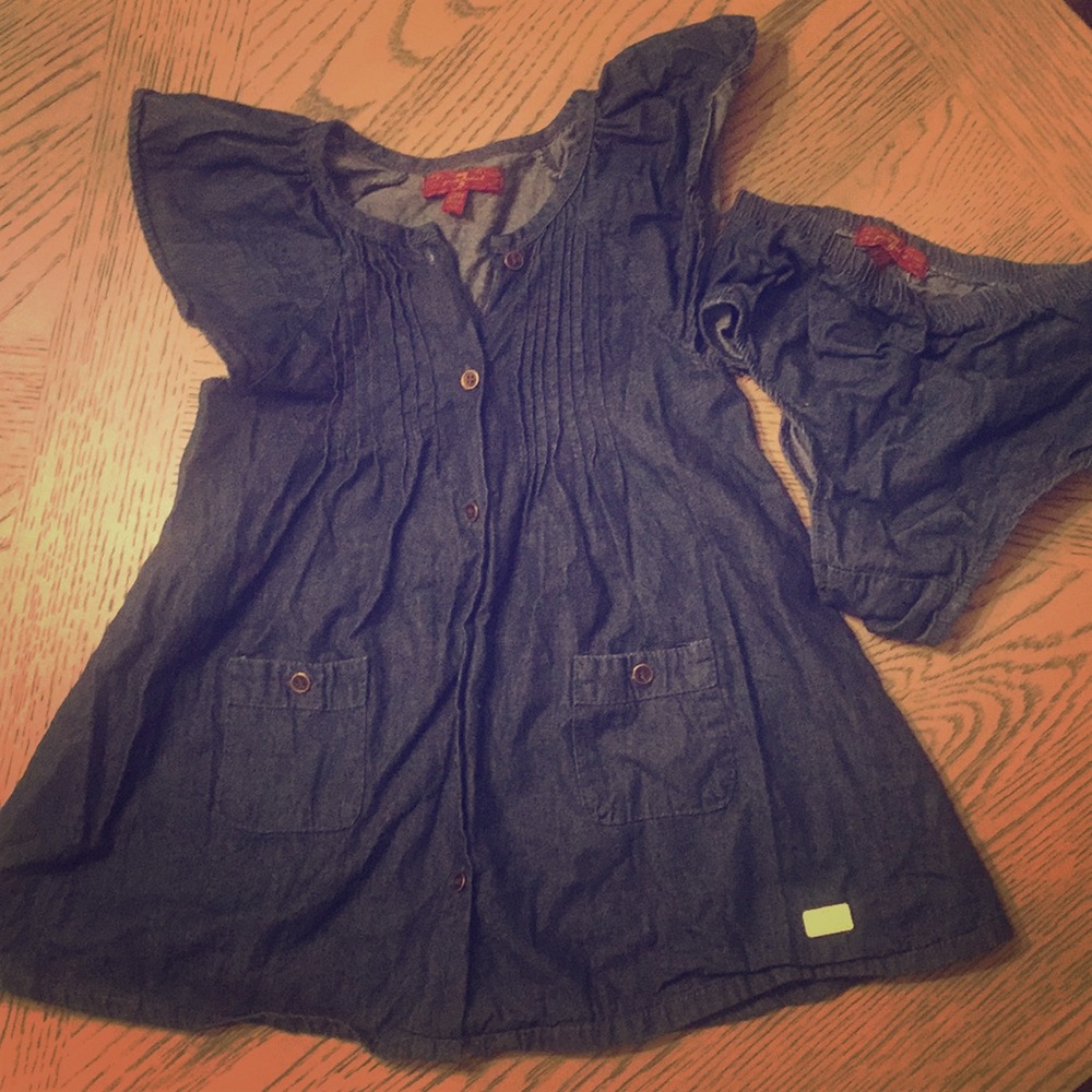 7 for all mankind jean sleeveless dress sz 24 mo